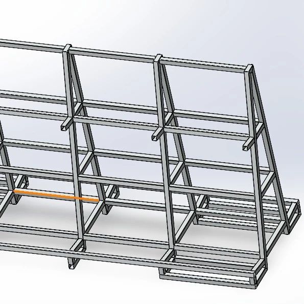 【工程机械】简易A字型支架货物架结构3D图纸 Solidworks设计