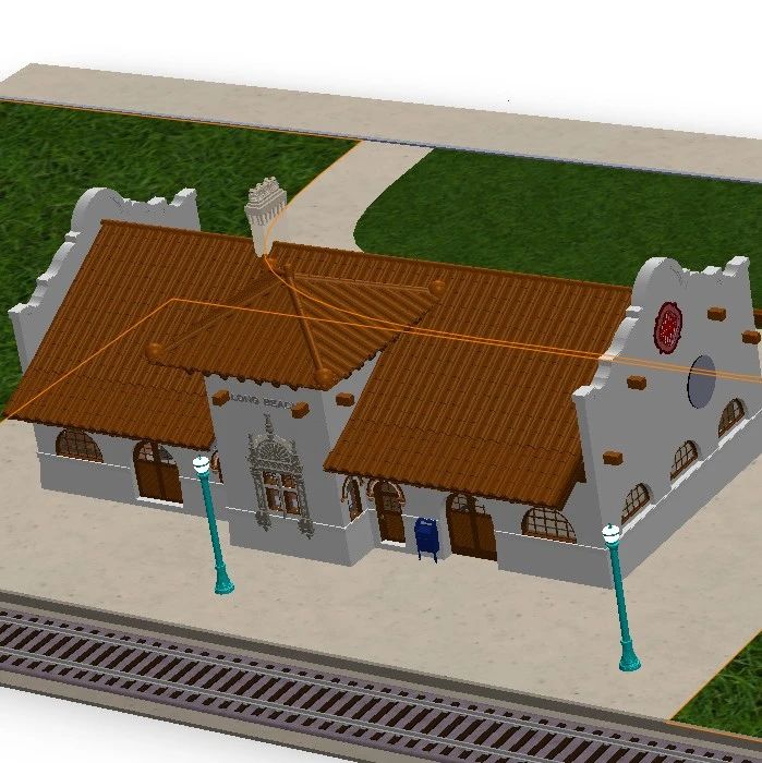 【工程机械】Long Beach Train Depot老式车站模型3D图纸