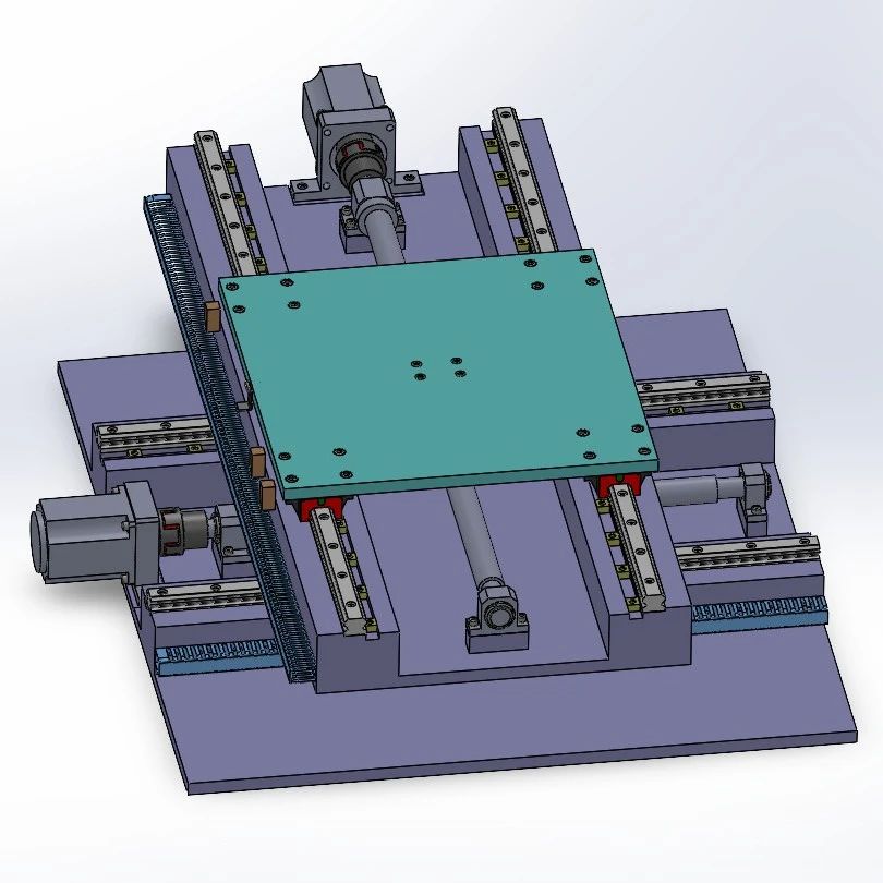【工程机械】数控XY工作台3D数模图纸 Solidworks16设计