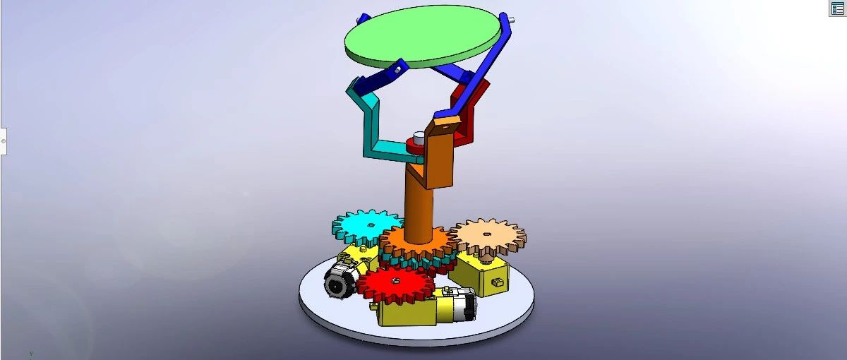 【工程机械】3-DOF带独立电机控制的三自由度旋转机构3D数模图纸 Solidworks设计