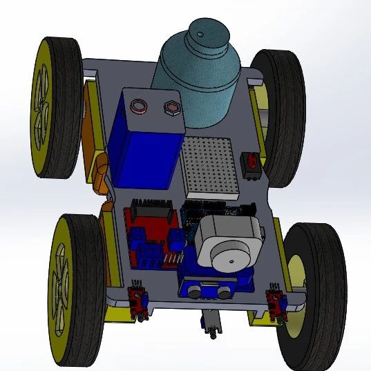 【其他车型】Fire Fighting Robot编程四轮小车3D图纸 Solidworks设计