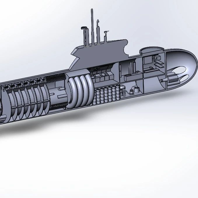 【海洋船舶】Submarine潜艇内部演示结构3D图纸 Solidworks设计