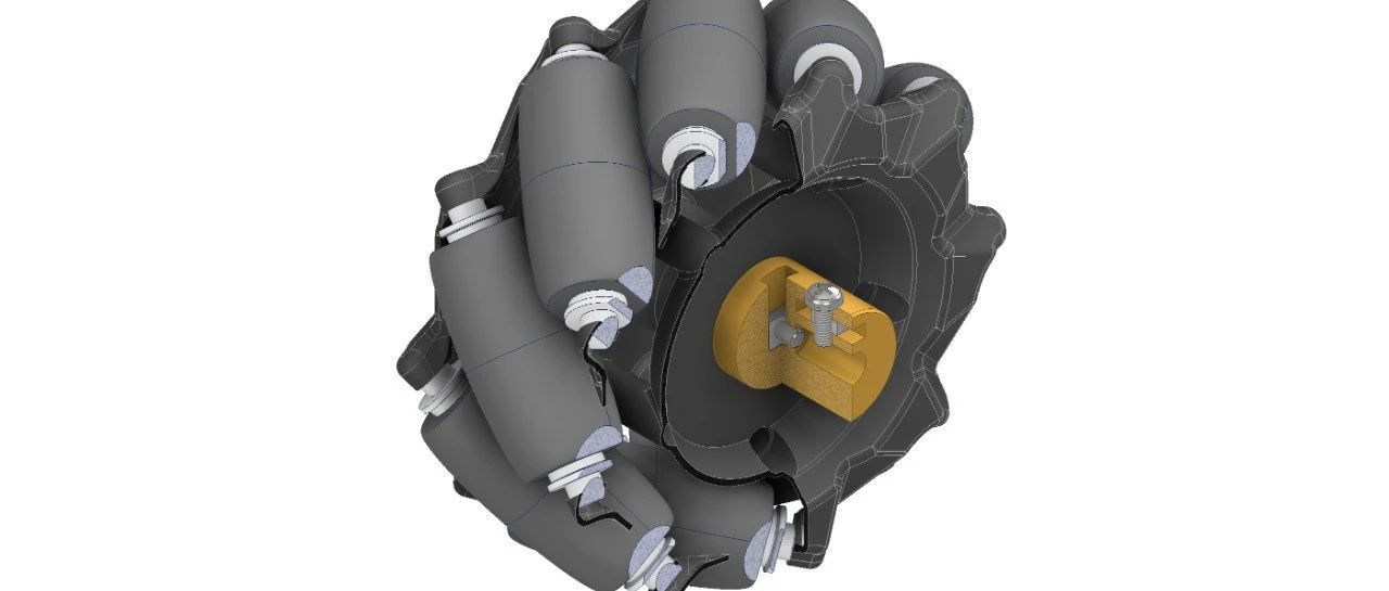 【工程机械】Mecanum wheel shaft hex adapter麦克纳姆轮3D数模图纸