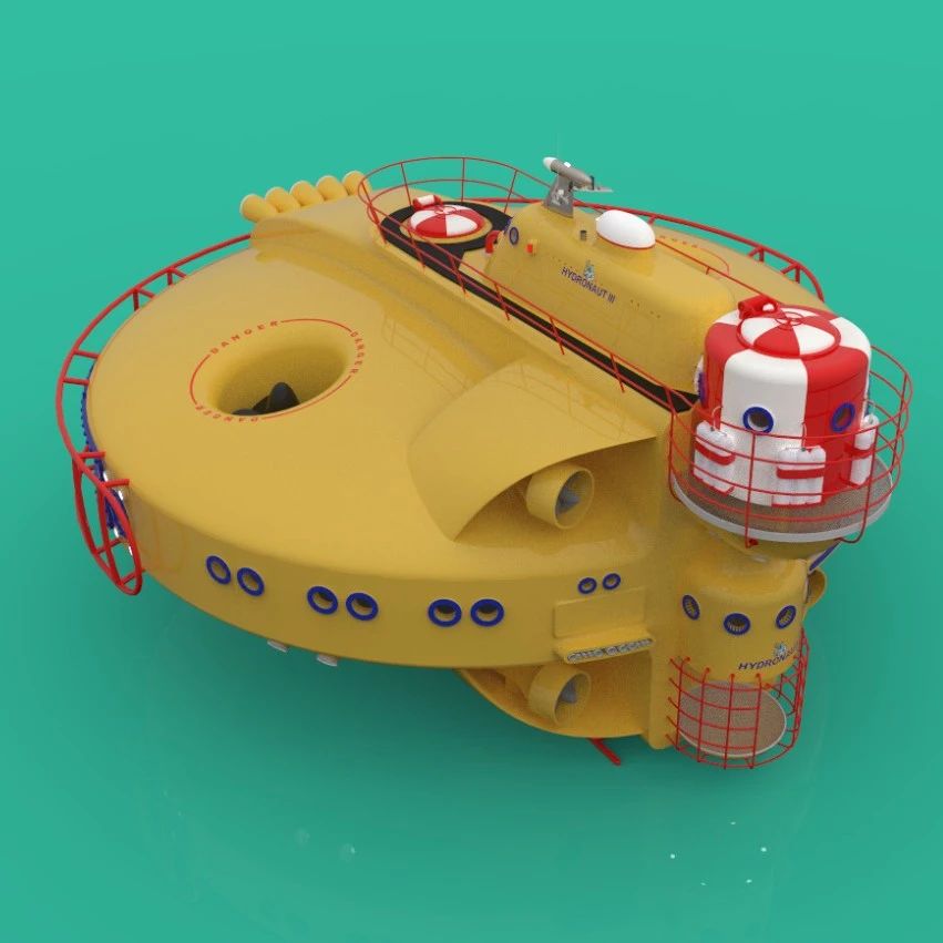 【海洋船舶】hydronaut 3潜水艇外形结构3D图纸 STEP格式