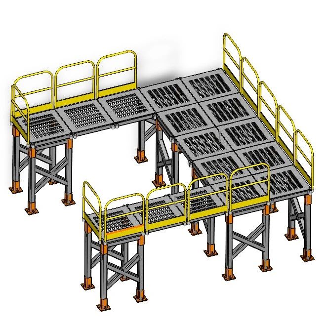 【工程机械】工业模块化钢结构平台3D图纸 Solidworks设计