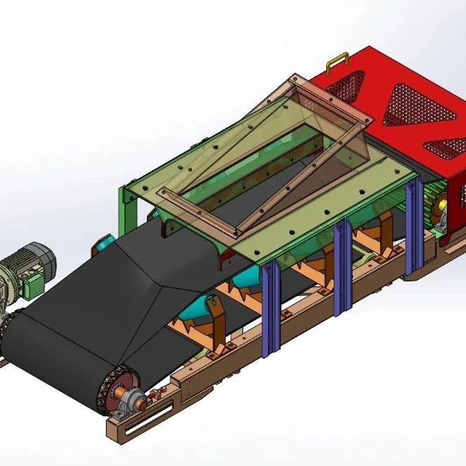 【工程机械】BF-600化肥颗粒传送带3D图纸 Solidworks设计