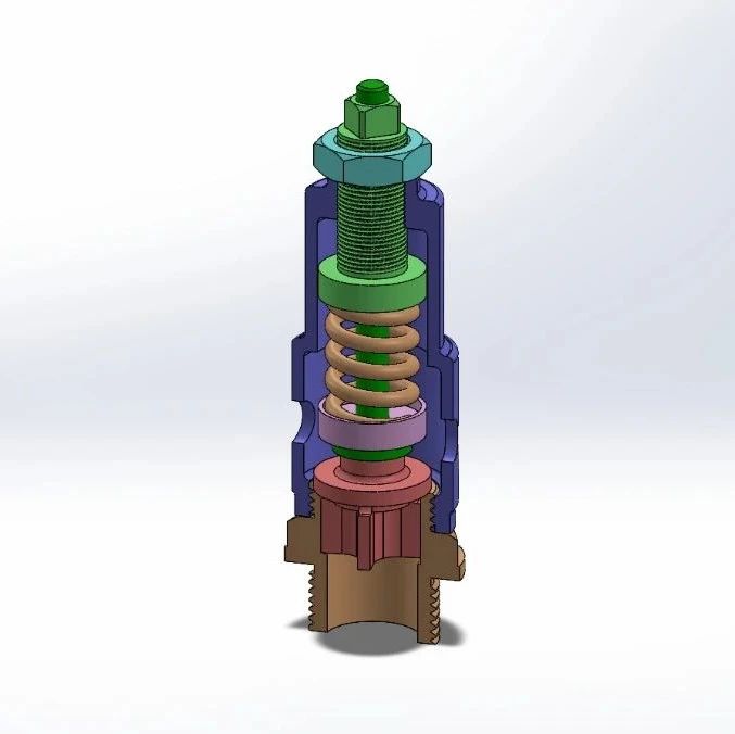 【泵缸阀杆】Safety Valve 2安全阀结构3D图纸 Solidworks设计