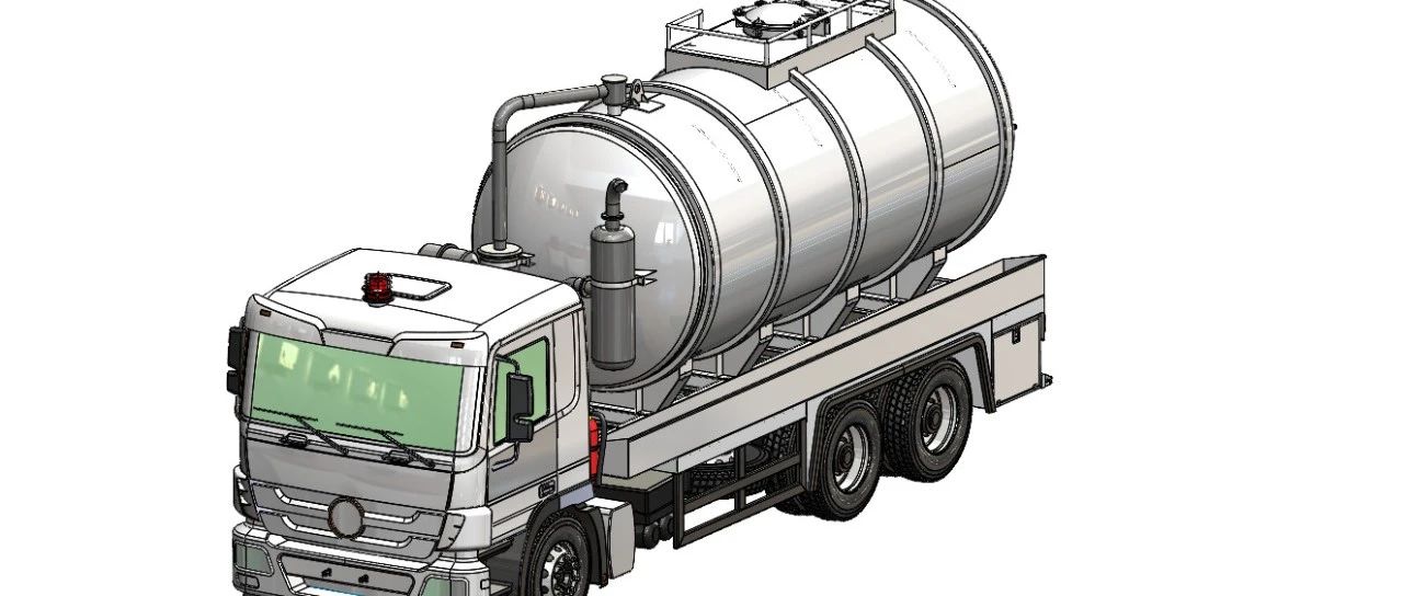 【工程机械】环卫污水真空车3D数模图纸 IGS格式