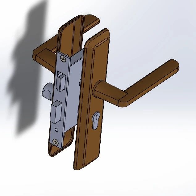 【工程机械】把手门锁3D模型图纸 Solidworks设计