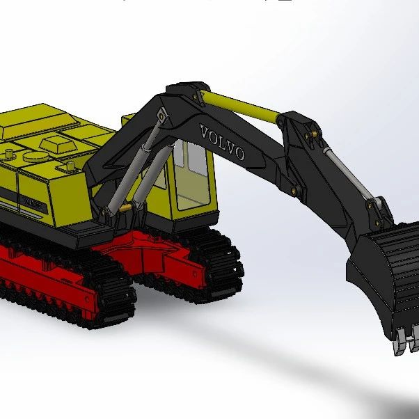 【工程机械】Volvo Excavator挖掘机简易模型3D图纸 Solidworks设计