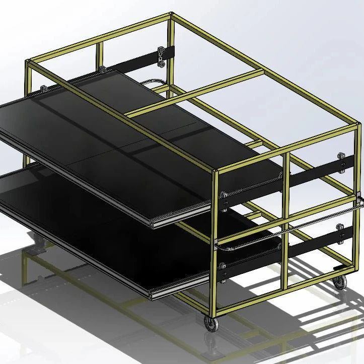 【工程机械】带双抽屉的物料搬运手推车3D图纸 Solidworks设计