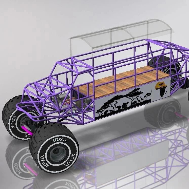 【其他车型】safari monster越野观光车结构3D图纸 STP格式