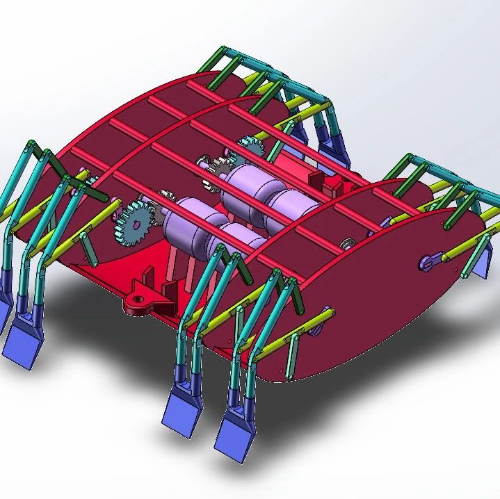 【机器人】螃蟹机器人3D数模图纸 Solidworks20设计