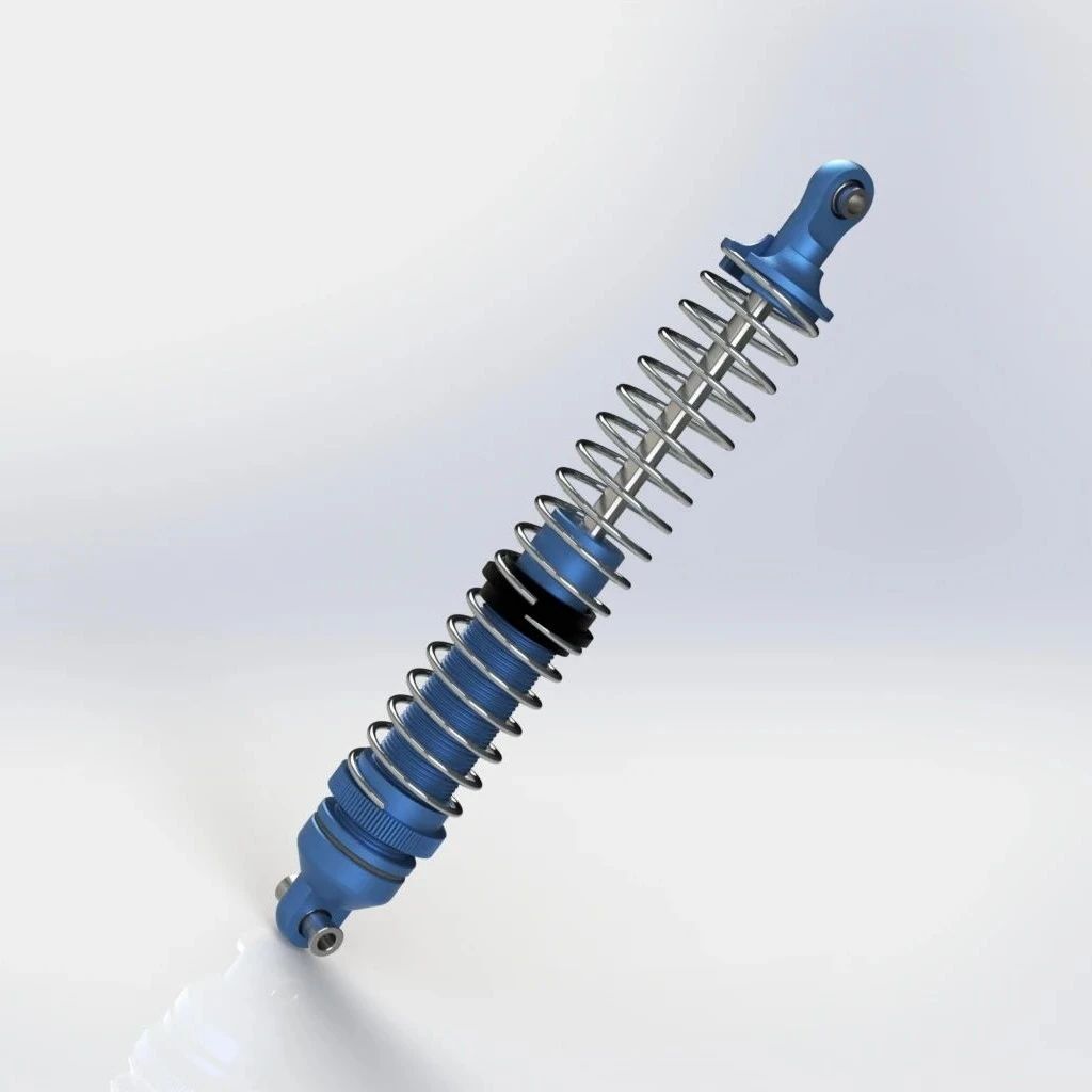 【工程机械】140毫米RC遥控车弹簧减震器3D图纸 Solidworks设计