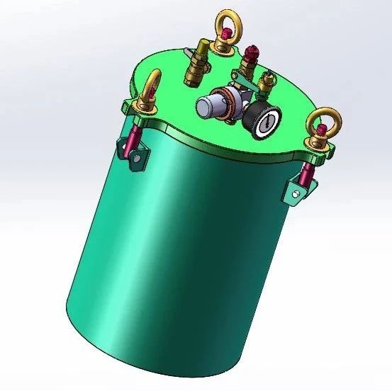 【工程机械】点胶2L压力桶3D数模图纸 Solidworks16设计