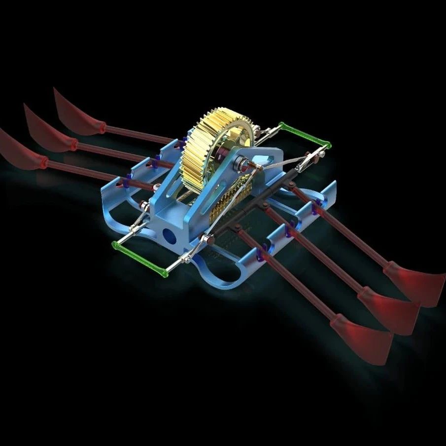【精巧机构】Rowing Machine划桨划船结构3D图纸 STEP格式