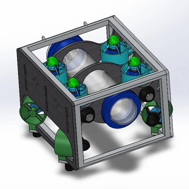 【海洋船舶】配备8台无刷直流电机的Rov水下机器人3D图纸 Solidworks设计