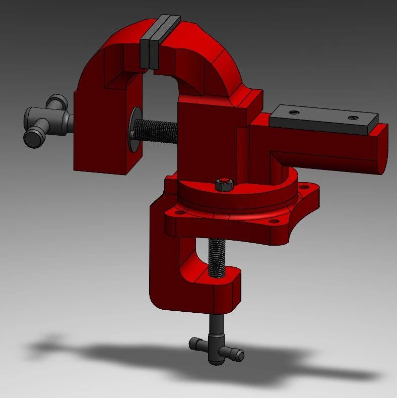 【工程机械】Bench Vise全参数化台虎钳3D模型 Solidworks设计 附平面工程图