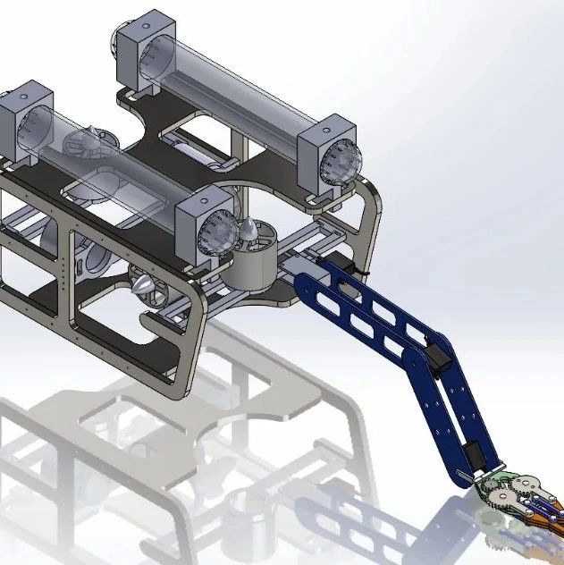 【海洋船舶】带机械臂的遥控水下机器人（ROV）3D图纸 Solidworks设计 附STEP