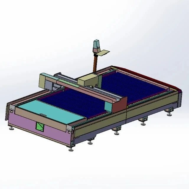 【工程机械】laser cutting machine激光切割机简易模型3D图纸 STEP格式