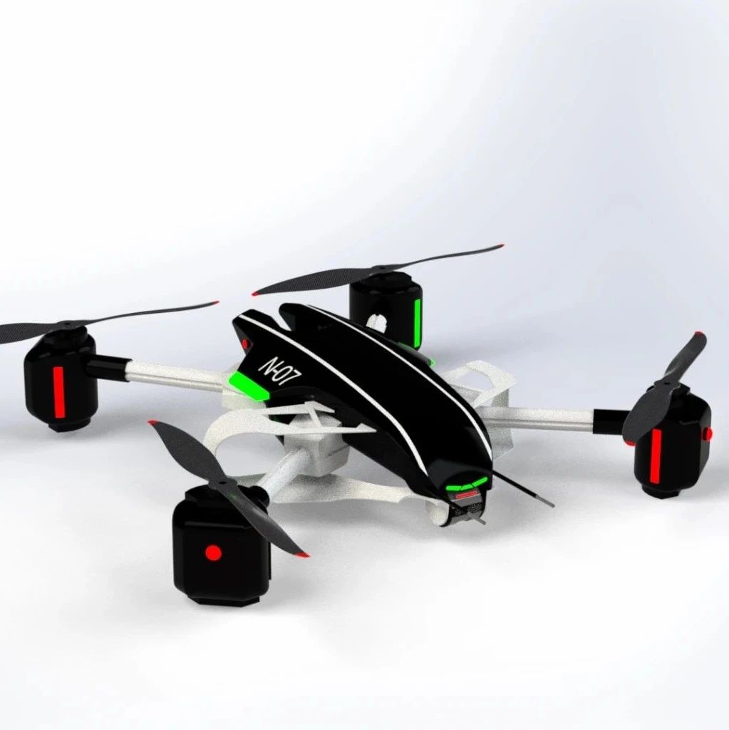 【飞行模型】Tactical Drone未来派无人机四轴飞行器3D图纸  附STEP