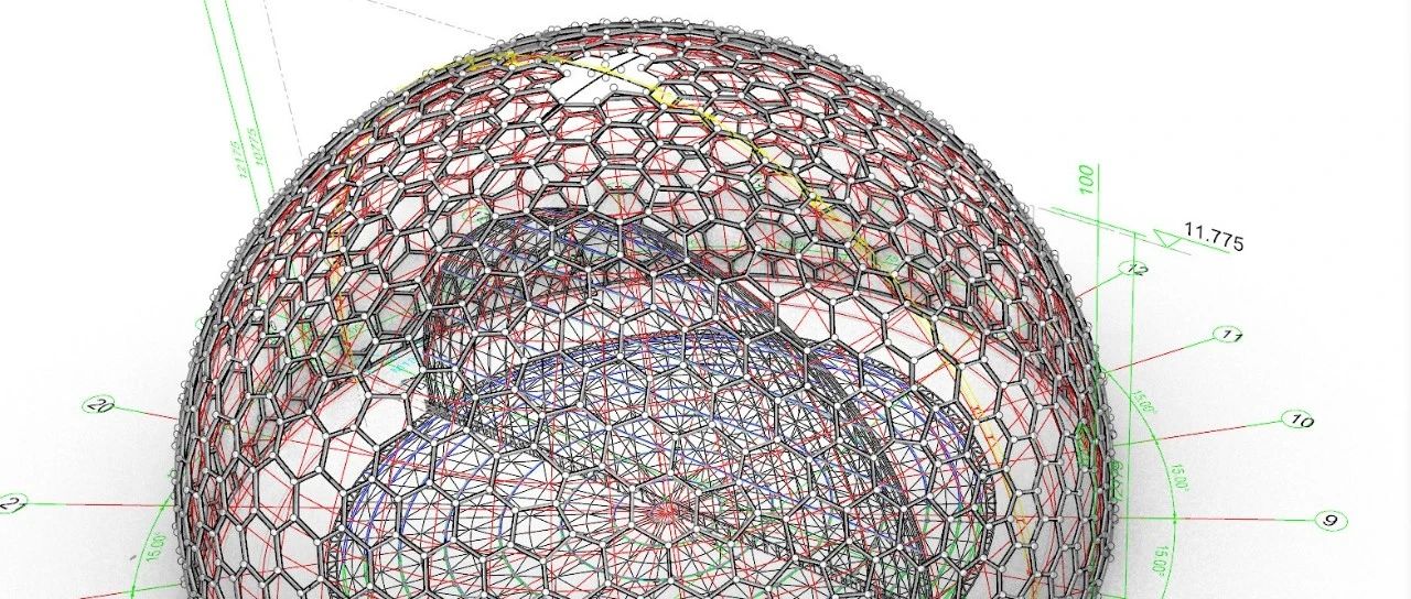 异性球体建筑的如何快速出幕墙铝板结构图