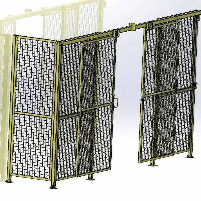 【工程机械】工厂金属结构门3D数模图纸 Solidworks设计 附STEP