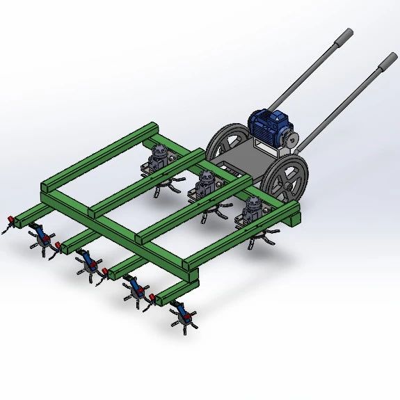 【农业机械】水田除草机3D数模图纸 Solidworks23设计