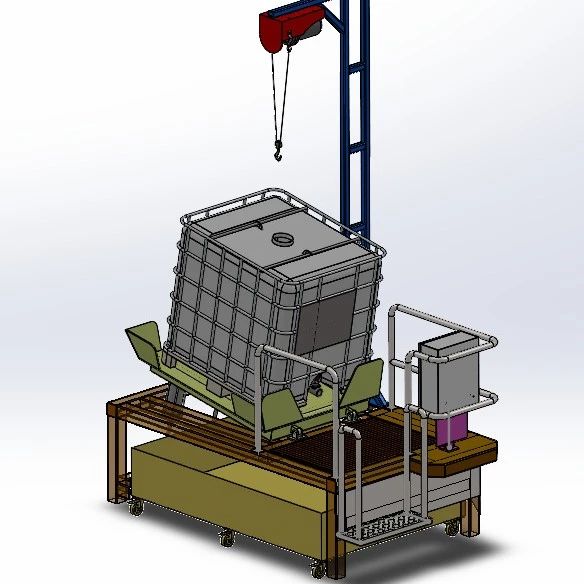 【工程机械】物料油桶固定站3D数模图纸 Solidworks20设计