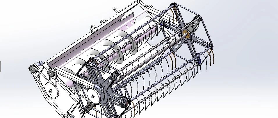 【农业机械】收割机割台3D数模图纸 Solidworks23设计