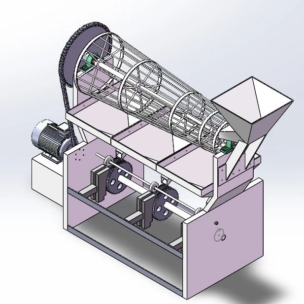 【农业机械】并联式分级核桃破壳机3D数模图纸 Solidworks16设计