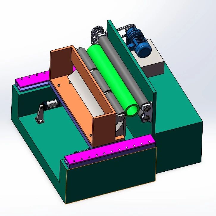 【非标数模】竹材旋切机3D数模图纸 Solidworks20设计
