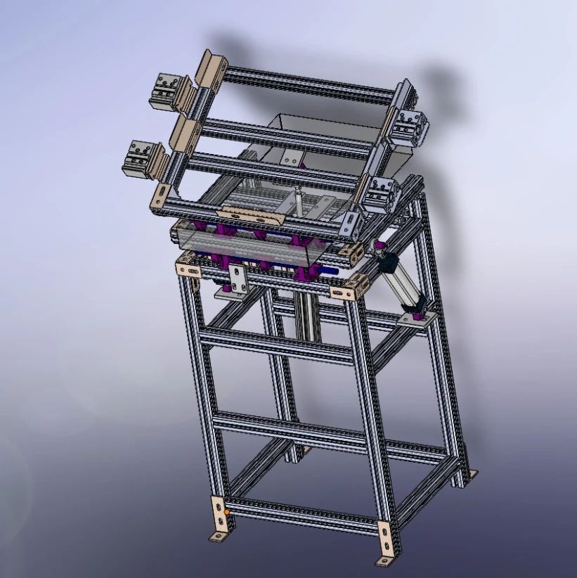 【非标数模】食品托盘翻转架3D数模图纸 Solidworks22设计