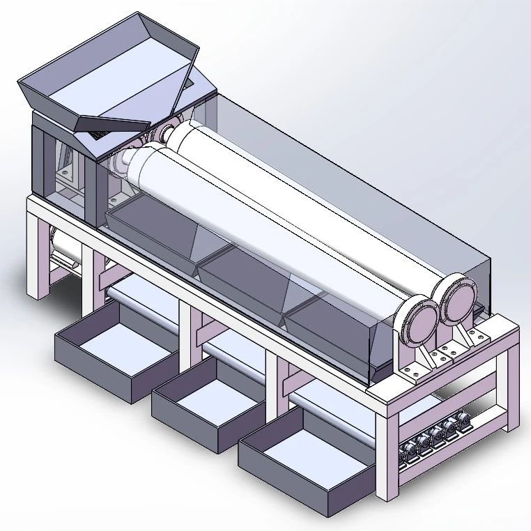 【农业机械】红薯分选设备3D数模图纸 Solidworks20设计