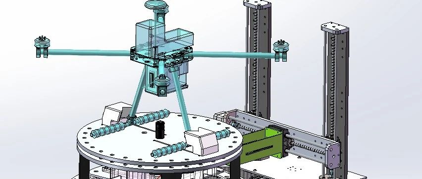 【工程机械】四旋翼无人机起降平台3D数模图纸 Solidworks23设计