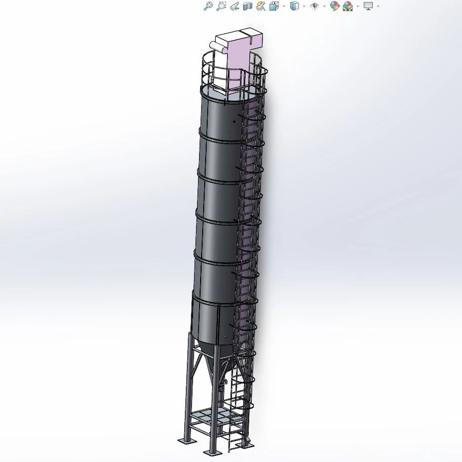 【工程机械】30方料仓3D图纸 Solidworks20设计