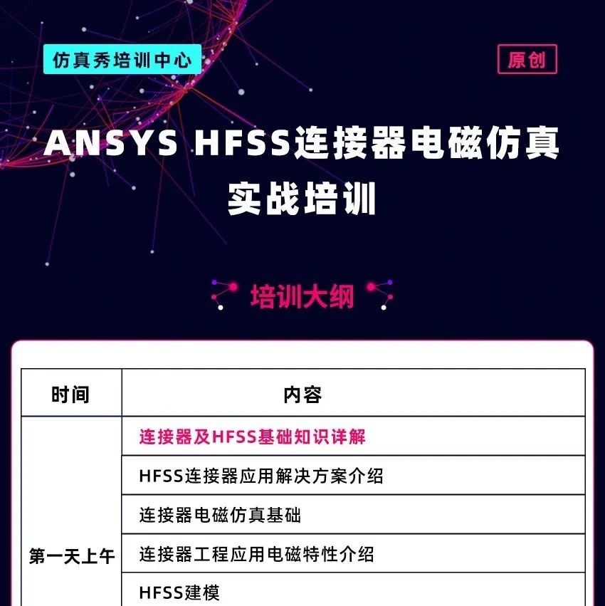 ANSYS HFSS连接器电磁仿真实战线上培训（7月26-27日）