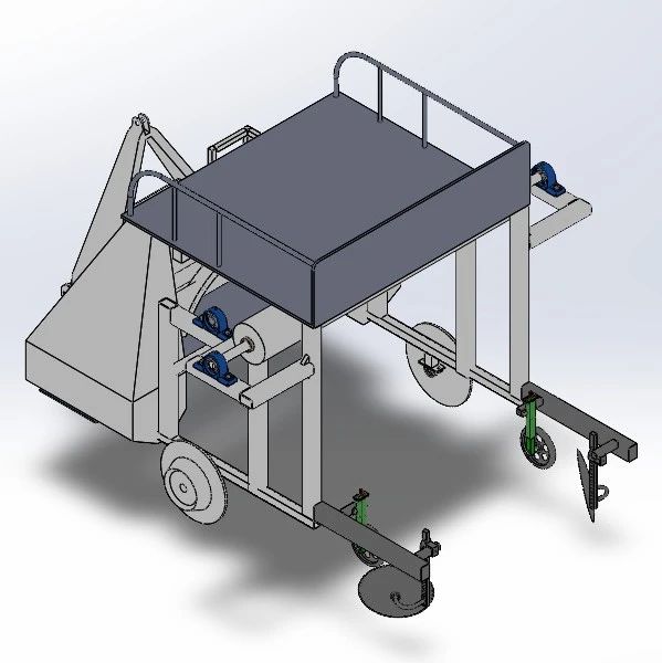 【农业机械】牵引式小拱棚插杆机3D数模图纸 Solidworks20设计