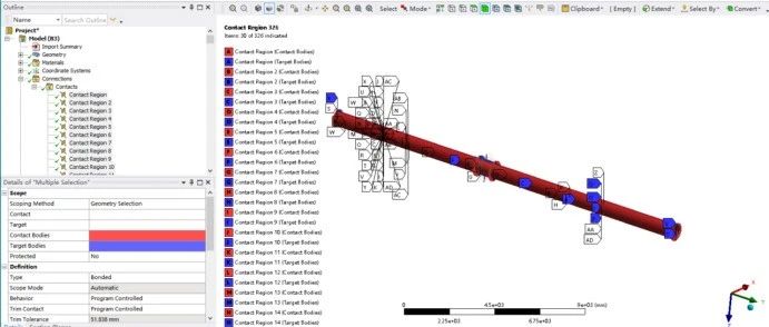 Ansys Mechanical中自动创建接触