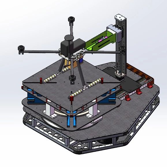 【工程机械】无人机起降平台3D数模图纸 Solidworks23设计