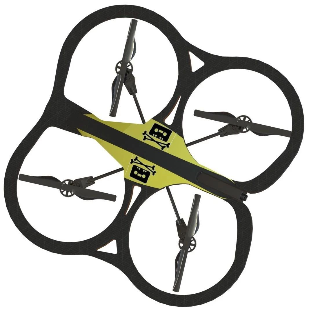 【飞行模型】折叠式四轴无人机简易造型3D图纸 STP格式