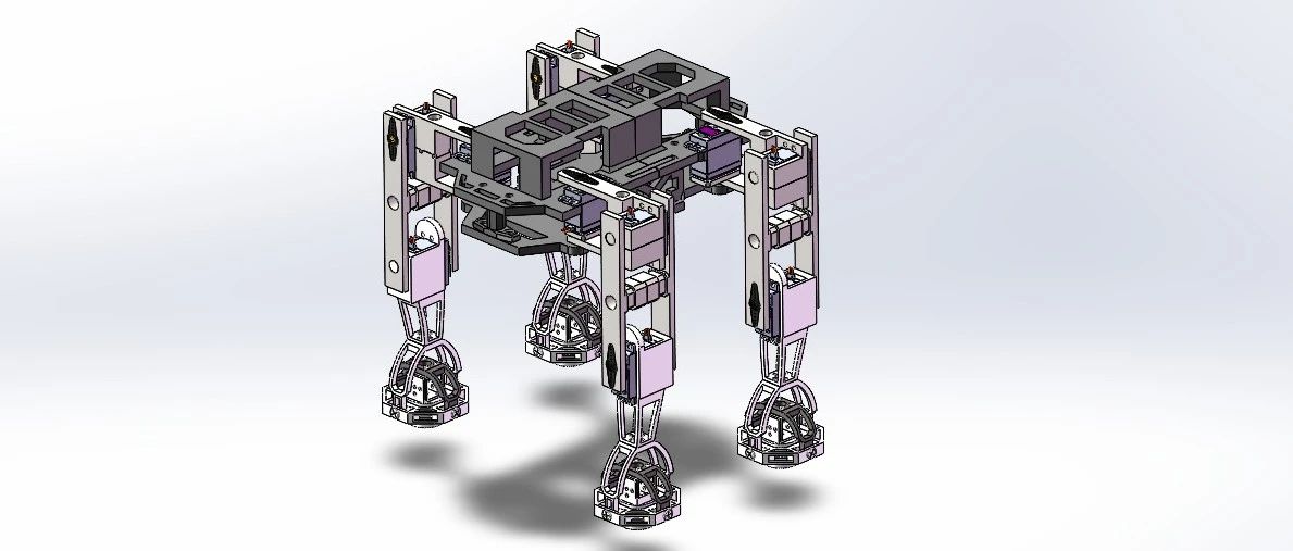 【机器人】四足爬行机器人3D数模图纸 Solidworks22设计