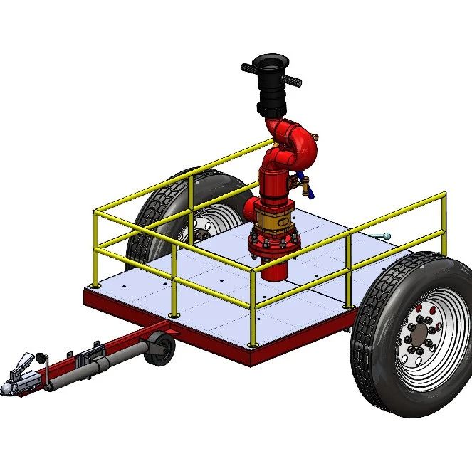 【工程机械】车载消防移动灭火装置3D图纸 STEP格式