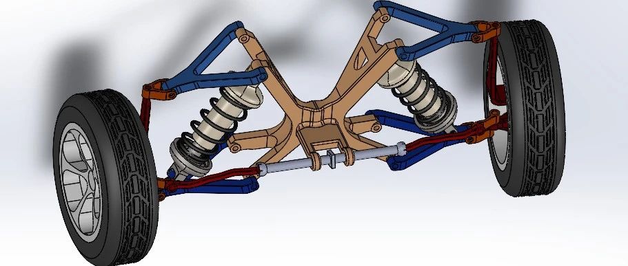 【工程机械】suspension system悬挂系统简易结构3D图纸 Solidworks设计