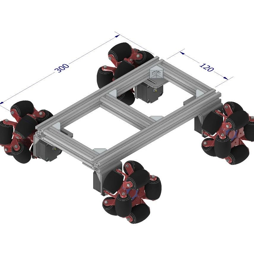 【其他车型】麦克纳姆轮万向轮四轮底盘结构3D图纸 STP格式