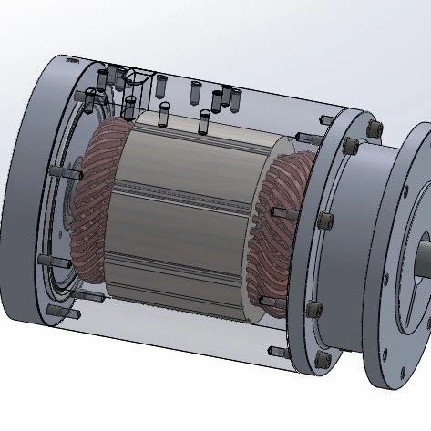 【发动机电机】铝合金电机3D数模图纸 Solidworks22设计
