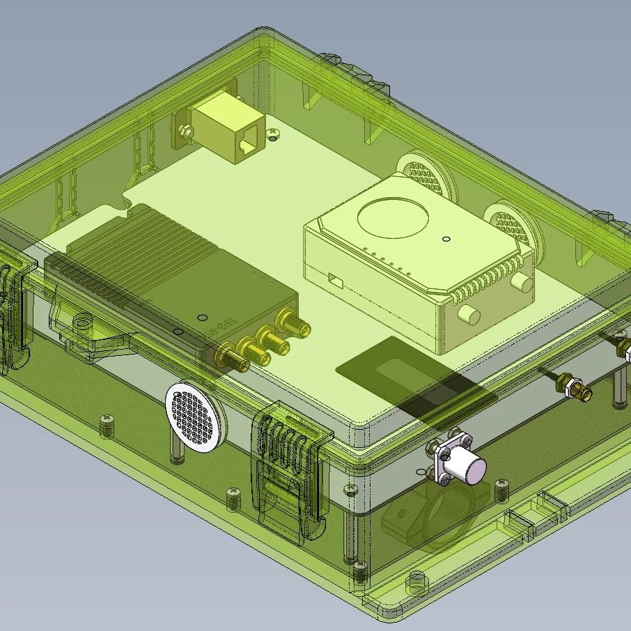 【工程机械】图像传输RTK组装盒子3D数模图纸 Solidworks24设计