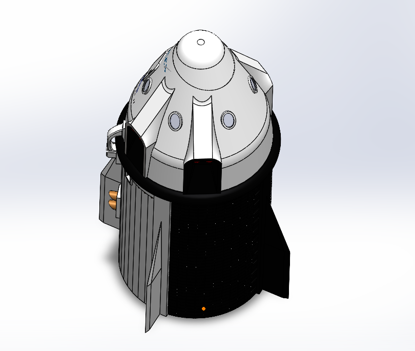 spacex 龙飞船载人版简易模型3d图纸 solidworks设计