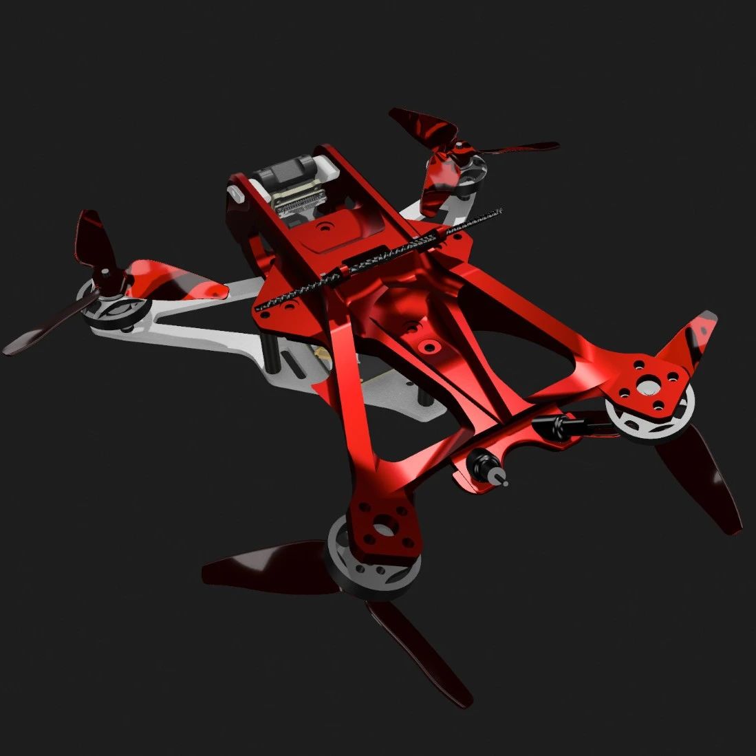 【飞行模型】LQ20 2英寸FPV无人机3D数模图纸 STEP格式