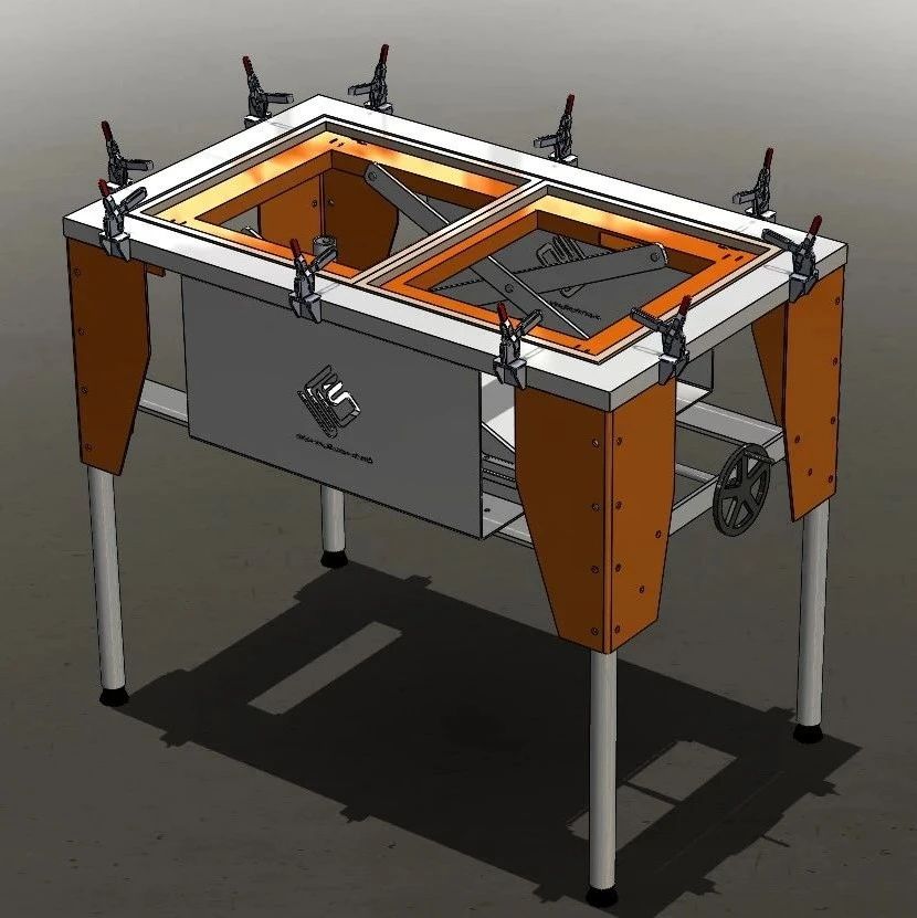 【工程机械】面粉厂用筛网张紧器3D数模图纸 X_T格式